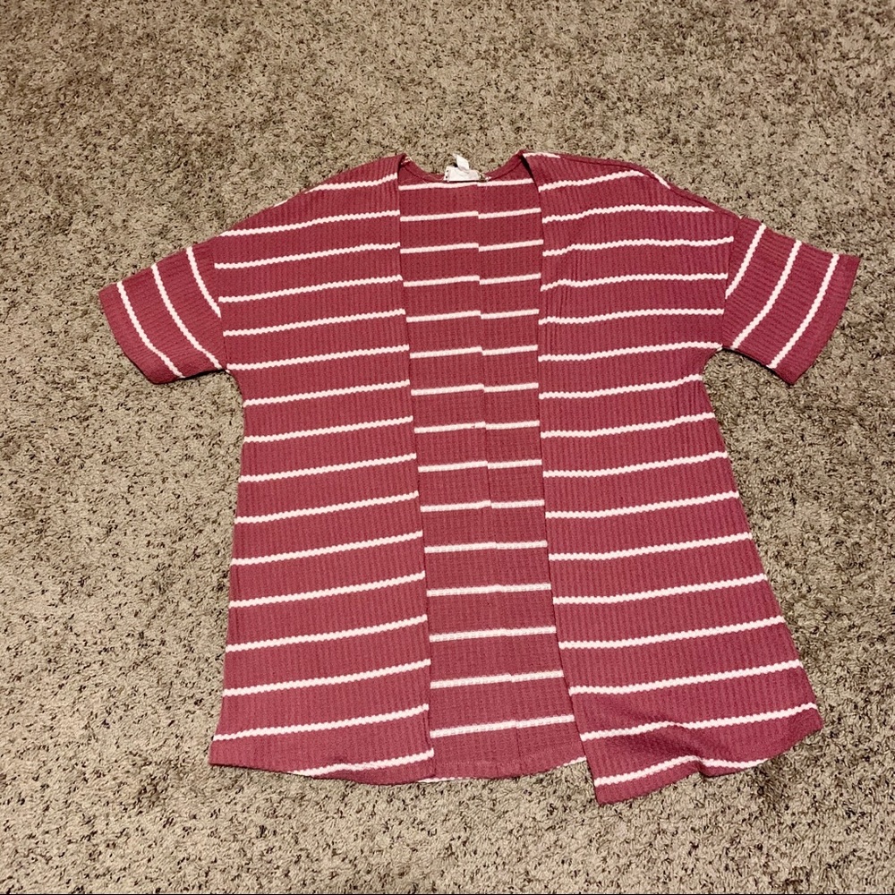 Pink Striped Shrug